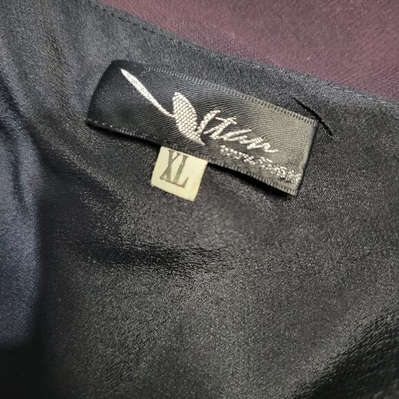 Vintage Silk Slip Dress Red Black Midi Bias Cut Cowl Neck Ombre Tank Y2K Size XL - Picture 7 of 11